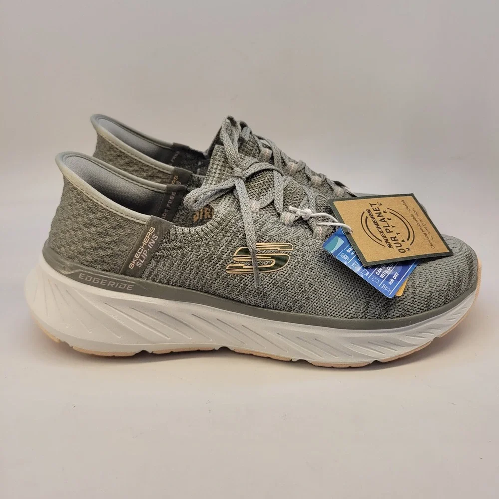 Skechers Slip-ins Edgeride Grey Sneakers Womens 10 150470 GROR Walking Shoes‎